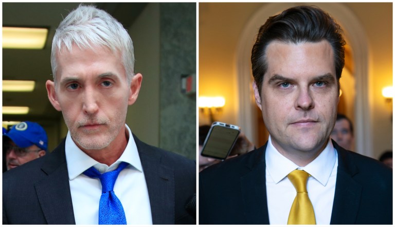 Former Republican South Carolina Rep. Trey Gowdy and Rep. Matt Gaetz (R-FL).
