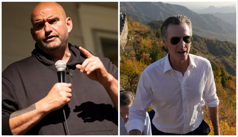 Sen. John Fetterman (D-PA) and Gov. Gavin Newsom (D-CA).