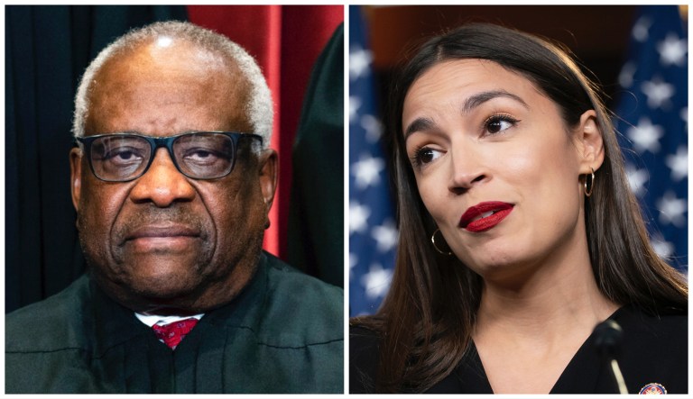 Clarence Thomas and Alexandria Ocasio-Cortez.