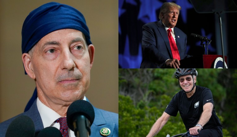 Rep. Jamie Raskin (D-MD), left, former President Donald Trump, top right, and President Joe Biden, bottom left.