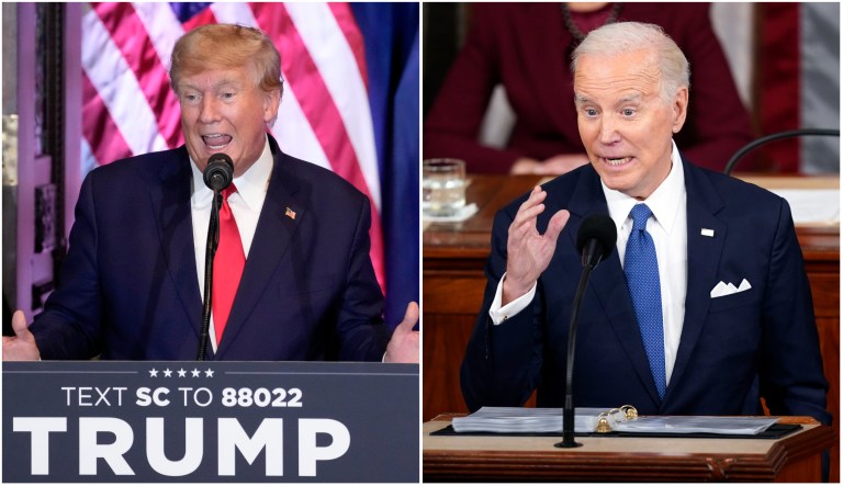 Former President Donald Trump and President Joe Biden