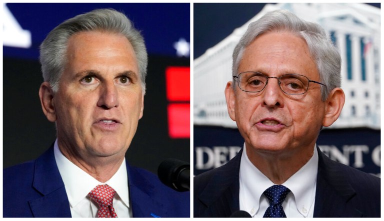Kevin McCarthy and Merrick Garland.