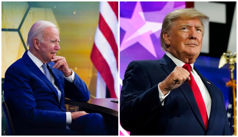 Former President Donald Trump blasted Biden as unfit to run for president again because of his age. 