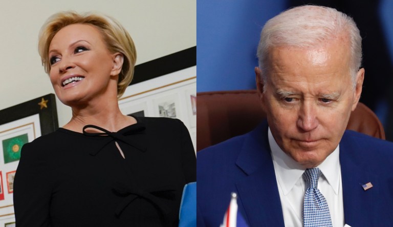 Mika Brzezinski's comment comes after President Joe Biden as been seen appearing confused on stage and falling onto the ground several times during his presidency.