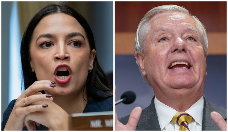Rep. Alexandria Ocasio-Cortez (D-NY) and Sen. Lindsey Graham (R-SC).