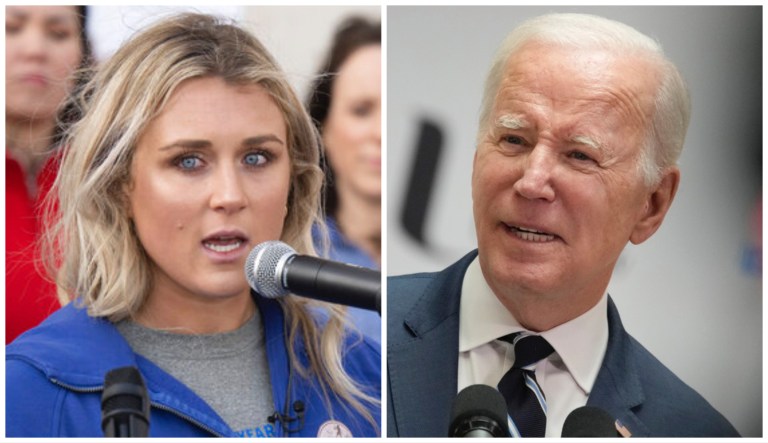 Riley Gaines and Joe Biden.