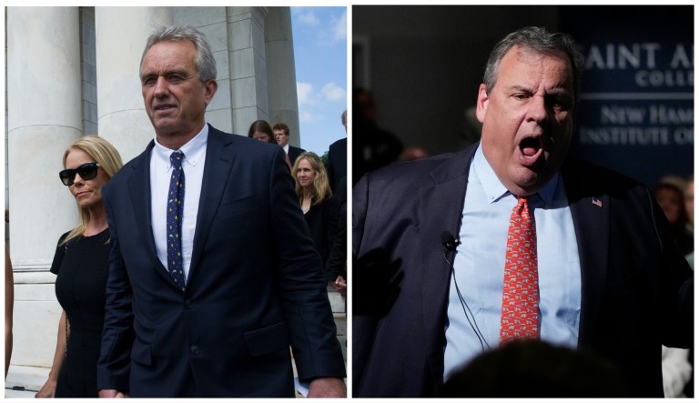 Robert Fitzgerald Kennedy Jr. and Chris Christie. (AP)