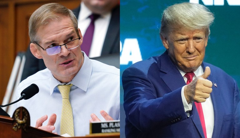 Rep. Jim Jordan (R-OH) threw his support to the former president on Friday, April 14, 2023, as former President Donald Trump seeks the presidency again in the 2024 election.