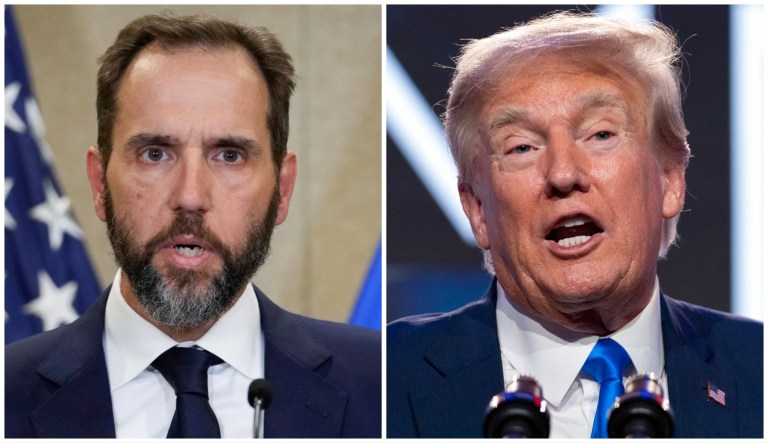 Special counsel Jack Smith and former President Donald Trump.