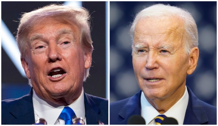 Former President Donald Trump and President Joe Biden.