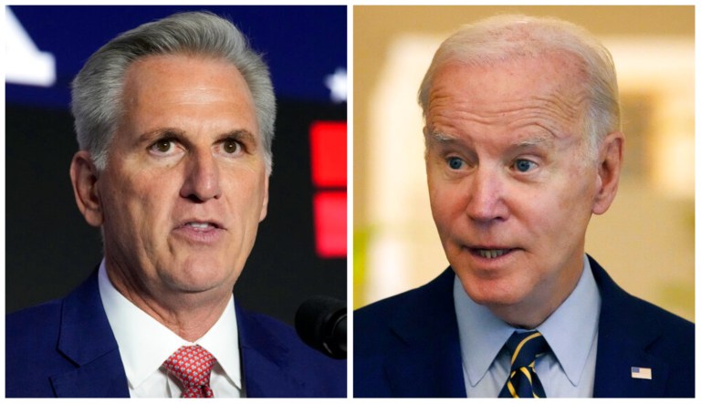 Kevin McCarthy and Joe Biden.