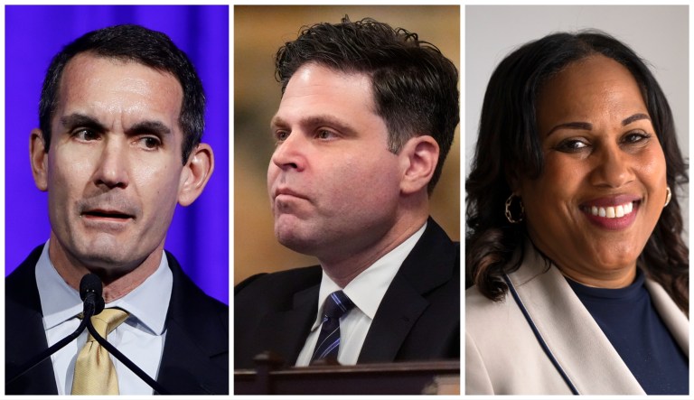 2024 Democratic candidates for Pennsylvania attorney general. Left: Eugene DePasquale; Center: Democratic state Rep. Jared Soloman; Right: Keir Bradford-Grey. Candidate not pictured: Joe Khan.