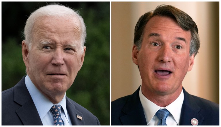 Joe Biden and Glenn Youngkin