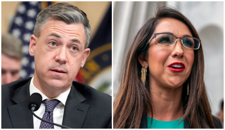 Reps. Jim Banks (R-IN) and Lauren Boebert (R-CO)
