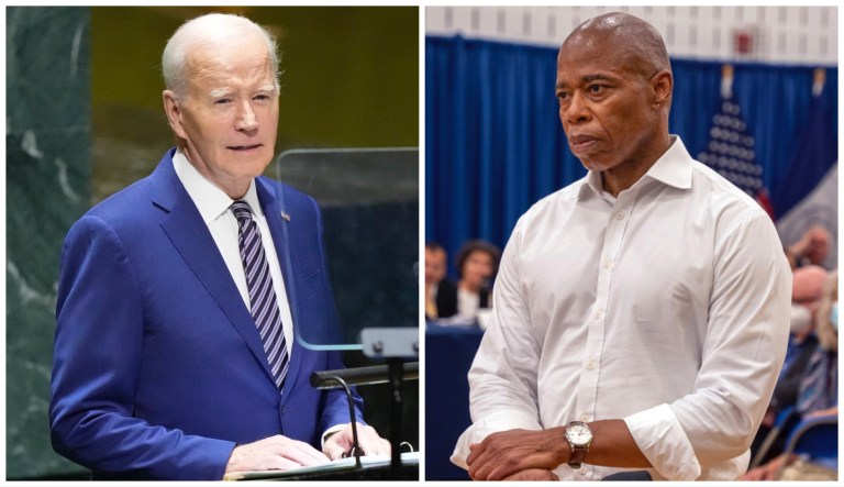 Joe Biden and Eric Adams.