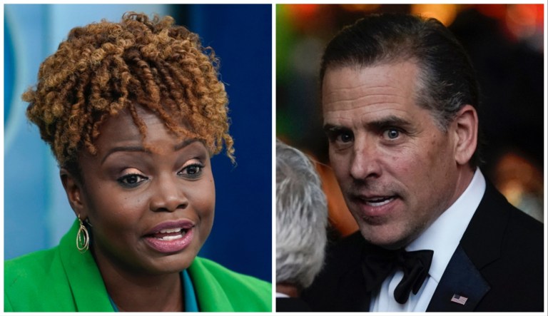 Karine Jean-Pierre and Hunter Biden.