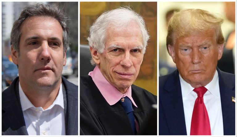 Michael Cohen, Judge Arthur Engoron, Donald Trump.