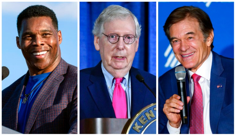Herschel Walker, Mitch McConnell, and Dr. Mehmet Oz