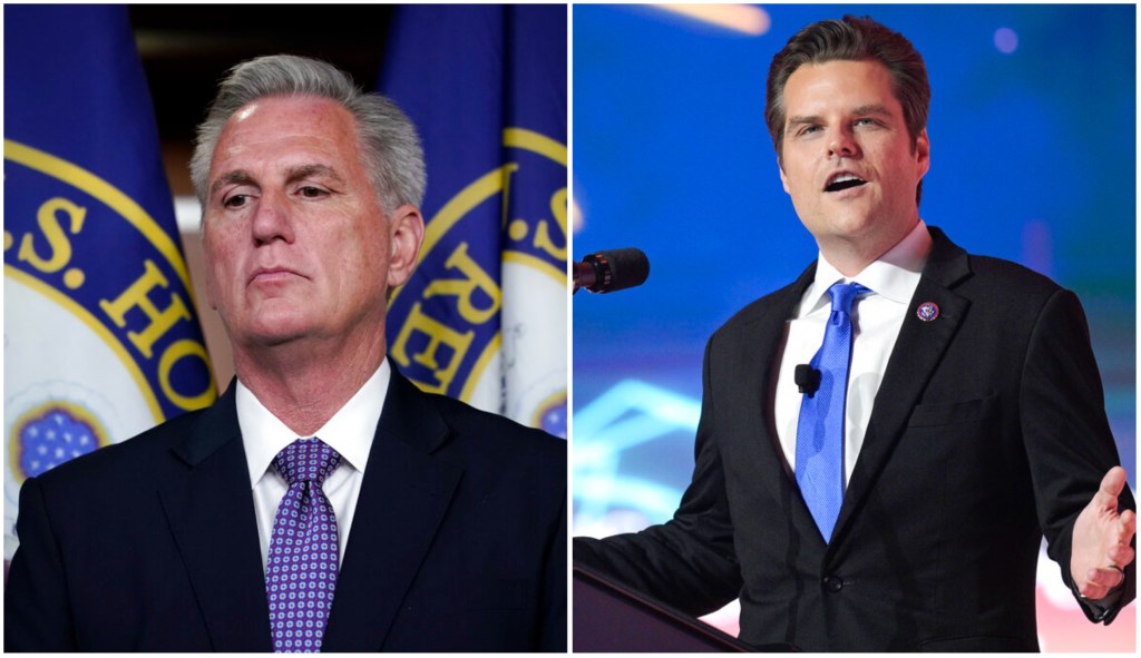 McCarthy brushes off Gaetz’s threats to oust him: ‘Bring it on’