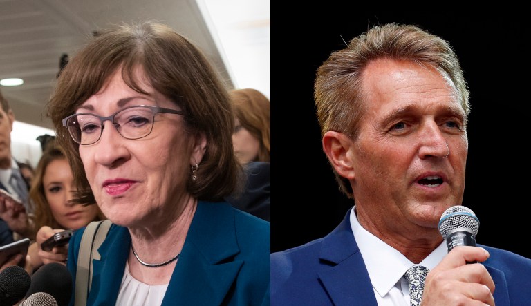 Sens. Susan Collins and Jeff Flake are pictured.