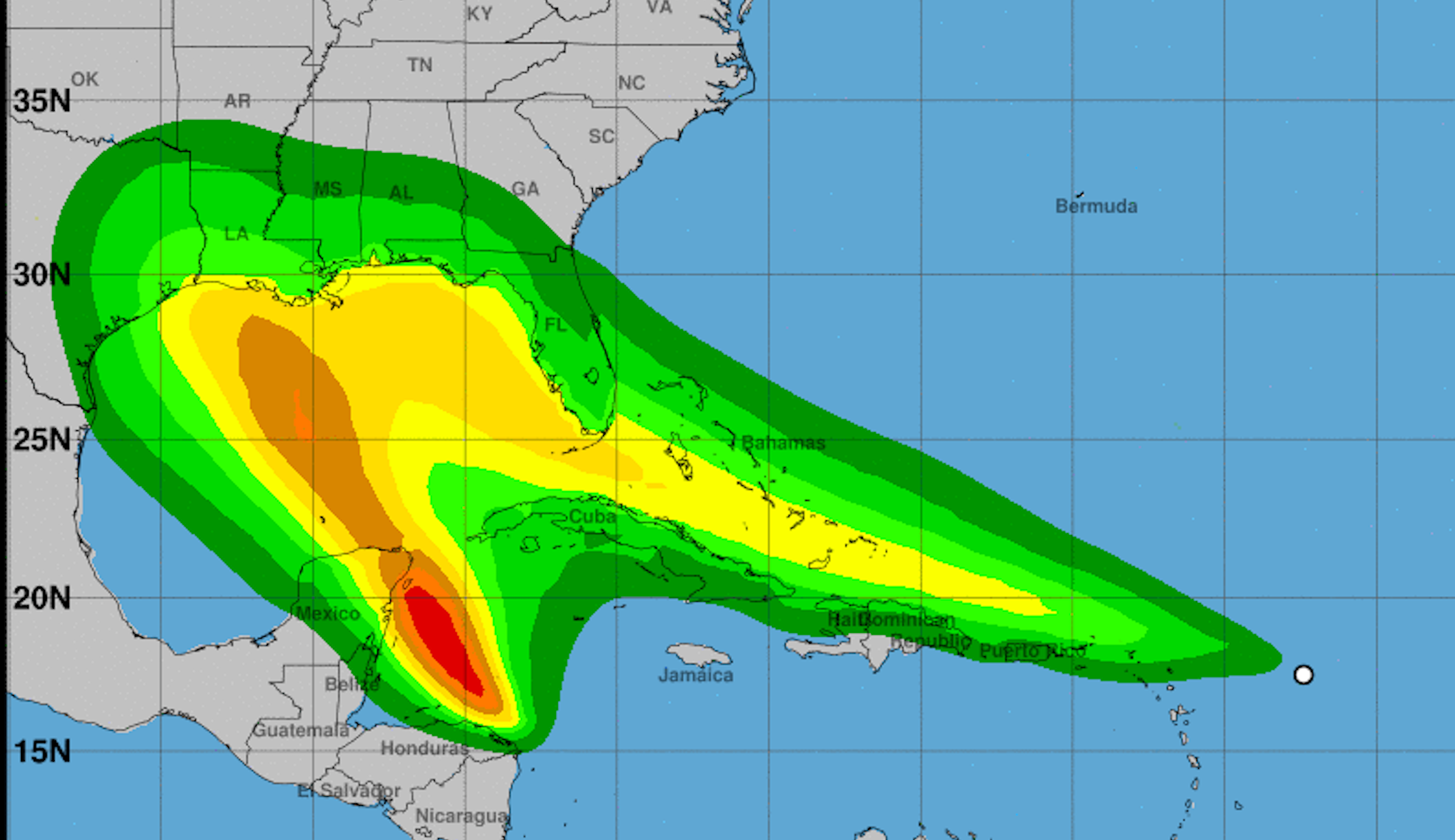 Two tropical systems forecast to hit US at same time
