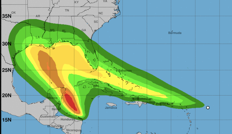 Two tropical systems forecast to hit US at same time