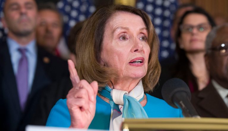 House Speaker Nancy Pelosi, D-Calif., speaks on Capitol Hill, Monday, Feb. 25, 2019, in Washington.