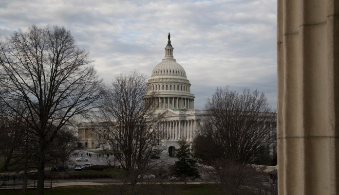 The Capitol is seen in Washington, Tuesday, March 6, 2018, as the Senate is preparing to roll back some of the safeguards Congress put into place after the financial crisis that rocked the U.S. a decade ago. Several Democrats facing tough re-elections this fall are joining solid Republican backing of an effort to alter some key aspects of the Dodd-Frank law.