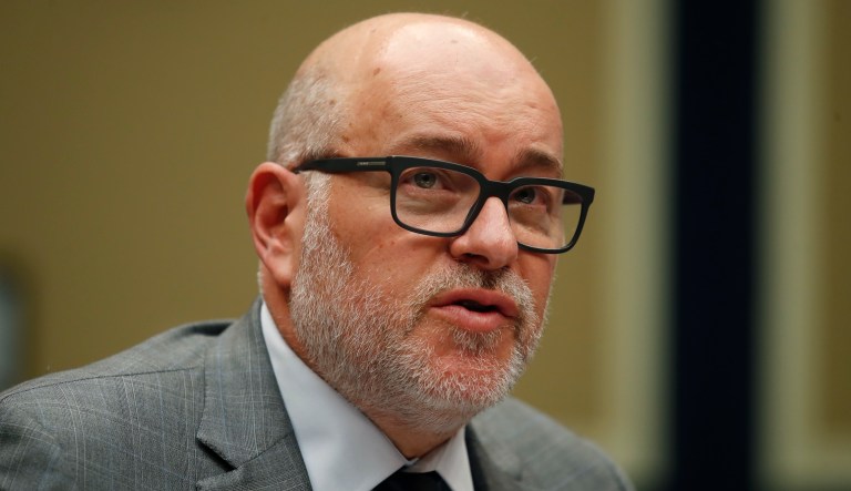 Steven Collis, chairman, president, and CEO of AmerisourceBergen Corporation, testifies during a hearing of the Subcommittee on Oversight and Investigations on Capitol Hill, Tuesday, May 8, 2018 in Washington.