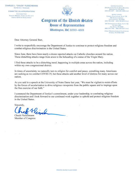 Congressman Fleischmann Letter to Attorney General Barr.png