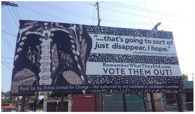 Massive billboards target Trump from Cleveland airport to debate stage