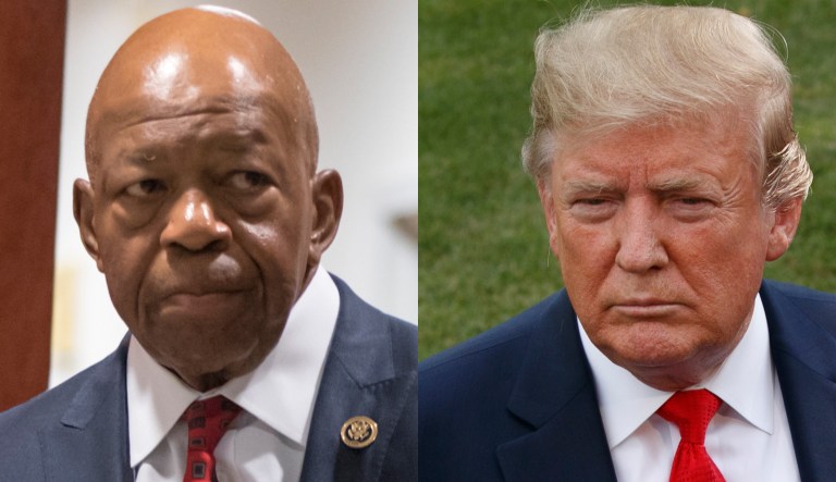 Pictured are Elijah Cummings, left and Donald Trump, right.