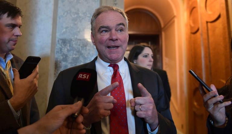 Sen. Tim Kaine, D-Va., voiced concerns about the Medicare for All Act, would move all people onto Medicare, even if they have private healthcare coverage. (AP Photo/Susan Walsh)