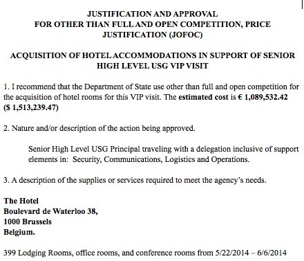 Obama’s Second $1.5M Brussels Hotel Bill in Less Than Three Months