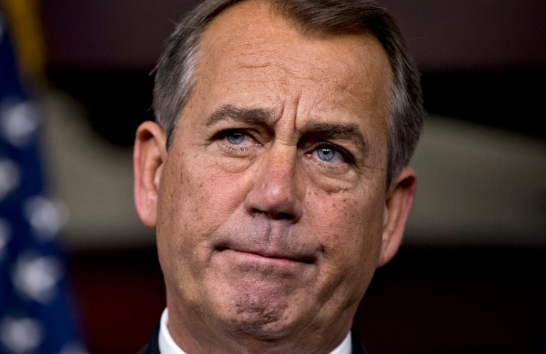   Speaker of the House John Boehner, R-Ohio, speaks to reporters about the fiscal cliff negotiations at the Capitol in Washington, Friday, Dec. 21, 2012. Hopes for avoiding the 