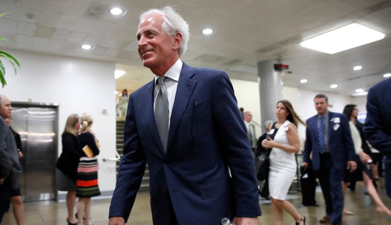 Corker's decision puts teeth into a series of statements from Secretary of State Rex Tillerson, who has repeatedly called for the Saudi-led bloc of Arab countries to stop the diplomatic isolation of neighboring Qatar. (AP Photo/Jacquelyn Martin)
