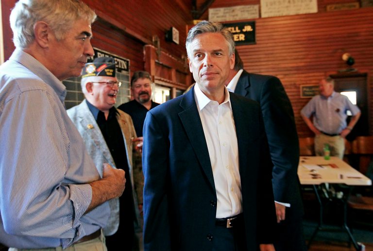 Huntsman greeted by feisty, sleeping seniors