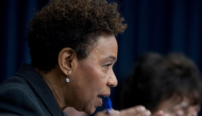 Rep. Barbara Lee authored an amendment to the spending bill that would repeal the authorization of military force that passed in 2001 and give Congress eight months to debate and pass a successor bill. (AP Photo/Andrew Harnik)