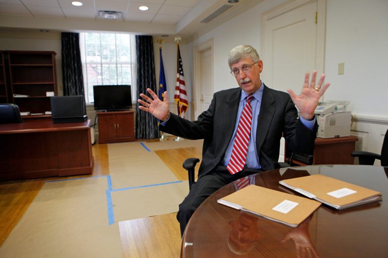 Francis Collins had been serving as acting National Institutes of Health director during the presidential transition. President Trump's proposed budget seeks to cut the research agency's budget by $8 billion. (AP Photo/J. Scott Applewhite)
