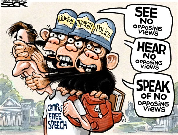 Editorial cartoon: Campus free speech