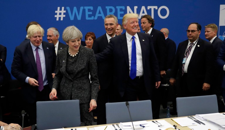 Every American administration going back to the beginning of the NATO alliance has urged the European nations to spend more on defense. (AP Photo/Matt Dunham, Pool)