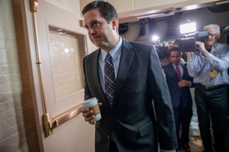 Nunes is facing growing calls to step away from the panel's Russia investigation as revelations about a secret source meeting on White House grounds raised questions about his and the panel's independence. (AP Photo/J. Scott Applewhite)