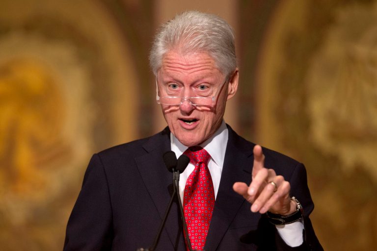 Former President Bill Clinton speaks at Georgetown University in Washington, Wednesday, April 30, 2014. Clinton, who graduated from Georgetown's School of Foreign Service in 1968, gave the second in a series of lectures exploring the people, events, lessons and guiding principles that have shaped his career in public service.  (AP Photo)
