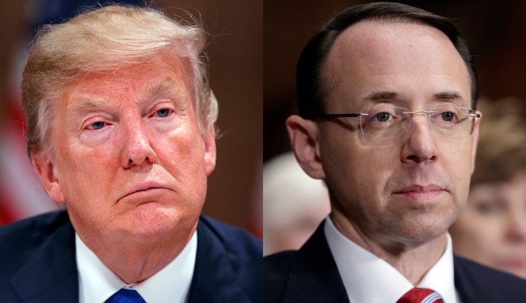 President Trump questioned Rod Rosenstein about the direction special counsel Robert Mueller's investigation into Russian meddling in the 2016 presidential election. (AP)