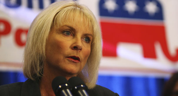 Florida Republican Rep. Sandy Adams is the Tea Party favorite in a clash with veteran moderate Republican Rep. John Mica in a newly created congressional district that forced them into a primary. (AP Photo) 