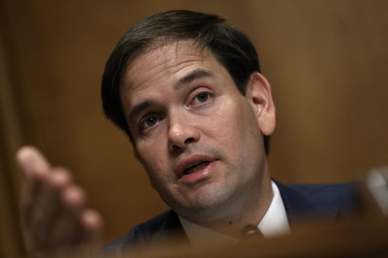 Republican presidential candidate Sen. Marco Rubio questions Assistant U.S. Secretary of State for Western Hemisphere Affairs Roberta Jacobson as she testifies before the Senate Foreign Relations Committee May 20, 2015 in Washington. (Photo by Win McNamee/Getty Images)