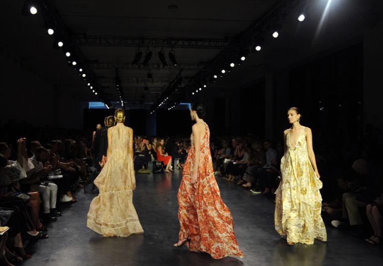 The Altuzarra Spring 2015 collection is modeled during New York Fashion Week, Saturday, Sept. 6, 2014.  (AP Photo/Diane Bondareff)
