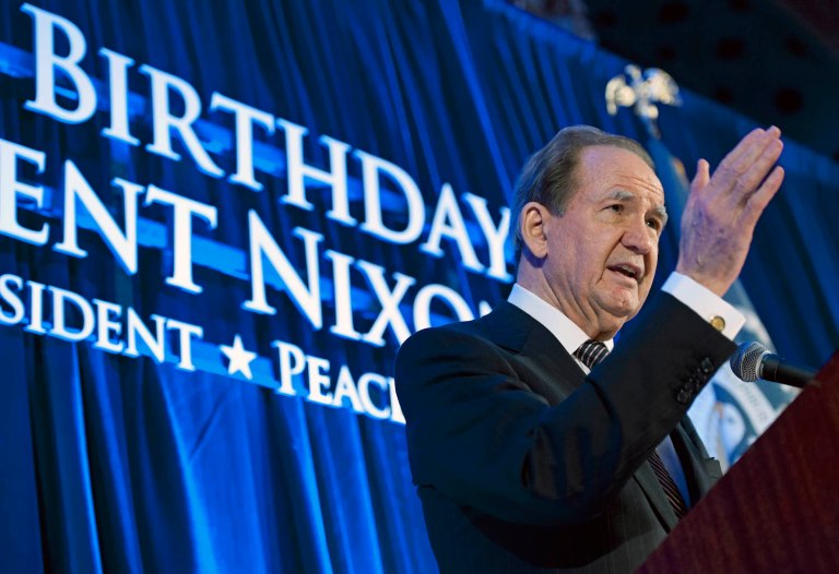Pat Buchanan, in his column argued that if Russian President Vladimir Putin were a journalist he would be eligible for a Pulitzer Prize. (AP Photo/Cliff Owen)