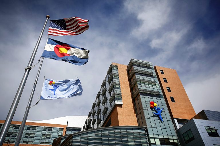 The Children's Hospital, which has seen 10 patients with respiratory enterovirus EV-D68 after an outbreak in the state, is seen on September 30, 2014 in Aurora, Colorado. (Getty Images)
