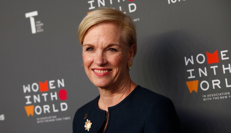 Cecile Richards encouraged people to fight for the right to decide when to become a mom. (Photo by Andy Kropa/Invision/AP)